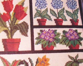 BIG Tapestry Flower Crewel Kit 14 x 30 1974