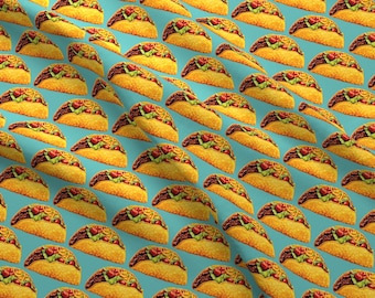 Taco Fabric - Tacos By Kellygilleran - Retro Taco Kitchen Decor Cotton Fabric By The Yard With Spoonflower
