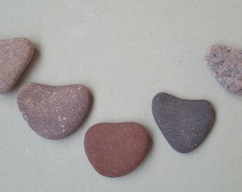 Sea Stone Hearts -Beach Stone Hearts -Beach Hearts 5 Pieces.