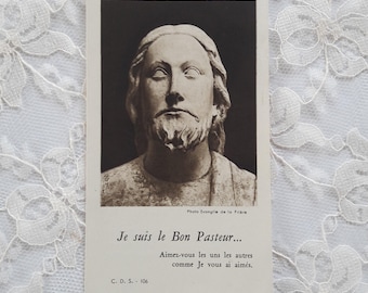 1927 - I am the Good Shepherd - Je suis le Bon Pasteur - 25th Anniversary of Ordination Religious Card Holy Card