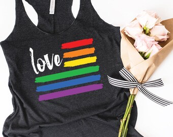 Gay Pride Rainbow Flag Tank Love is Love Tank LGBT Pride Love Wins Gay Marriage LGBT Pride Tank Pride Flag Bisexual Pride Pride Shirt