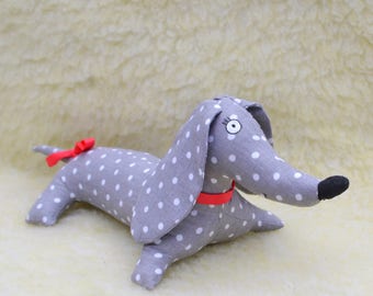 Stuffed dog plush sewing dog soft toy dog stuffed animal puppy plush dog plushie organic dog toy dachshund decor dog plush toy