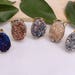 5pcs Gold plated Mixed color Oval shape Natural Titanium Agate Quartz Druzy Ring, Crystal Cuff Ring, Charm Gemstone Ring Jewelry findings