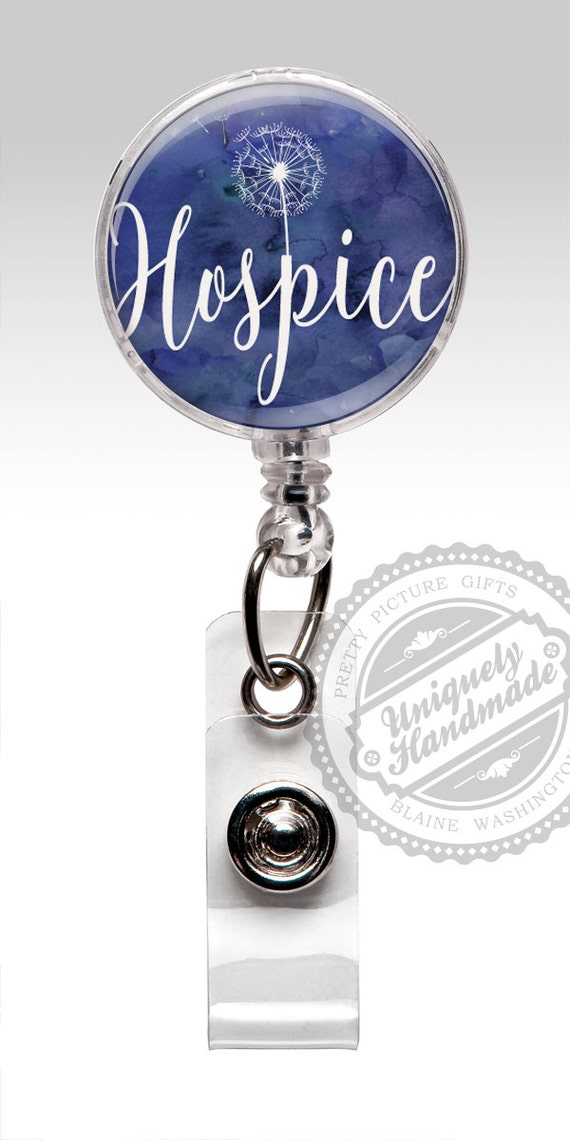 Hospice Badge Reel Retractable RN Badge Holder Blue Badge