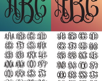 Download EXCLUSIVE Elegant Scroll Monogram SVG & DXF Font Cut Files