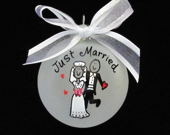 Wedding ornament,Just married ,custom personalized wedding ornament,Gift for couple,wedding gift,wedding favor,christmas gift,bride,
