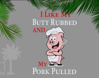 Butt Rubbed BBQ Pig SVG (actual file NOT distressed)