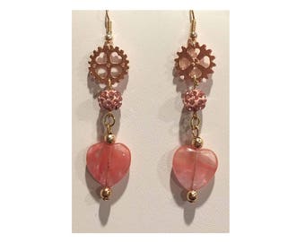 Natural Cherry Quartz Earrings