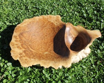 Australian Rib Fruited Mallee Burl Wood Bowl Dish Platter - Hand made in Australia