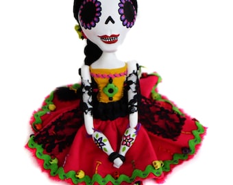 Day of the Dead Doll - Dia de los muertos - Art Doll - Mexican Folkart