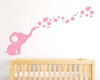 Elephant Bubbles Nursery Wall Decal Baby Room Decor