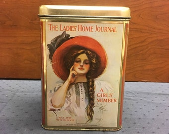 Beautiful Vintage Ladies Home Journal Collectible Advertising Tin