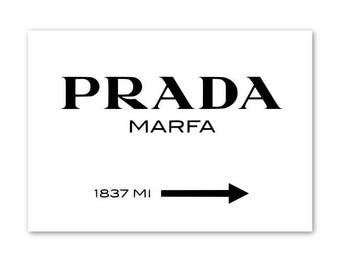 Prada Marfa art print, Prada Marfa poster, Prada Marfa print, fashion wall art, fashion illustration, fashion prints, fashion art