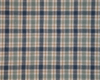 Homespun Material | Medium Plaid Material | Cotton Material | Primitive Material | Rag Quilt Material | Home Decor Material | 1 Yard