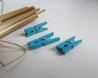 20 tiny clothespins - color memo clip - 2.5 x 0.5 cm - 5 colors - 1.1