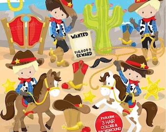80% OFF SALE Cowboy clipart commercial use, vector graphics, digital clip art, digital images, wild west - CL774
