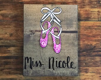 Ballet slippers 8x11 personalize name board
