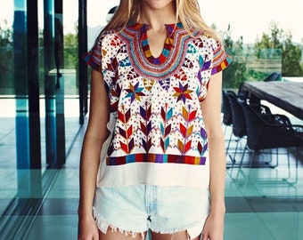 Hand stitched cotton blouse