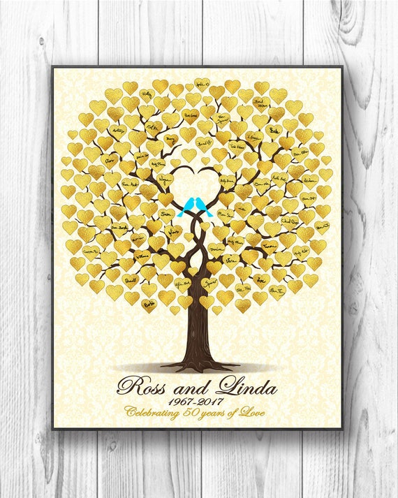 50th Anniversary Guest Book Personalized Golden Anniversary