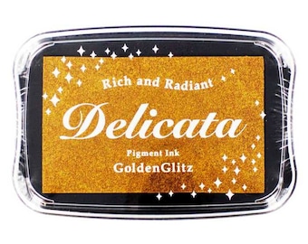 Delicata Golden Glitz Pigment Ink Pad Rubber Stamping Supplies & Paper Crafts