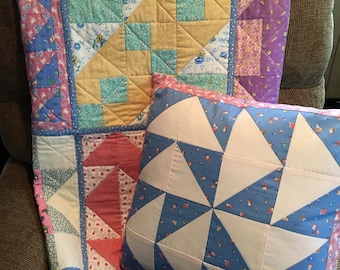 Old-fashioned crib quilt & Pillow Cover