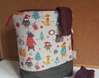 Large knitting project bag/crochet bag/ yarn bag/ gift for knitter/ gift for mother