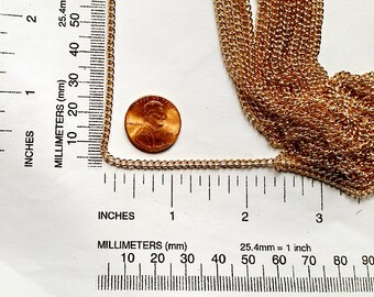 1 Light Rose Gold Curb Chain Open Link Unfinished Jewelry Supplies LRGCCOLU4M-2M-1FC725