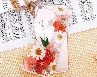 Original Design Real Dry Flower TPU Case Cover For Iphone8/8plus/X,iphone7/7plus