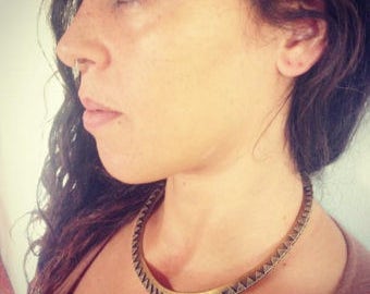 The Indira - Tribal Choker -Brass Choker - Ethnic Jewelry -Boho Statement Jewerly- Tribal Jewelry