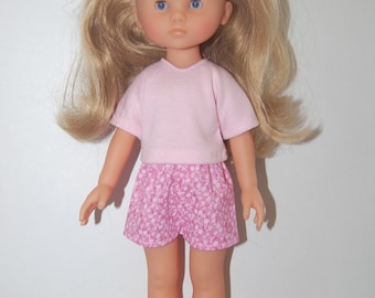 Pink T-shirt and Shorts Doll Clothes Corolle 13" Les Cheries 14" Hearts for Hearts tkct435 READY TO Ship