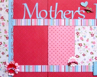 Scrapbooking Kit Premade Pages Scrapbook Mom Mother's Day 2 Page Scrapbooking Layout