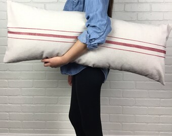 French Grain Sack Style Body and Lumbar Pillow Covers