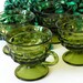 Vintage Green Whitehall Coffee Cups Set of 4 Pedestal Cups