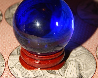 Genuine BLUE SMELT QUARTZ Sphere - Blue Quartz Orb - 40mm Gemstone Sphere - Metaphysical Crystals - Reiki - Meditation Stone - Scrying