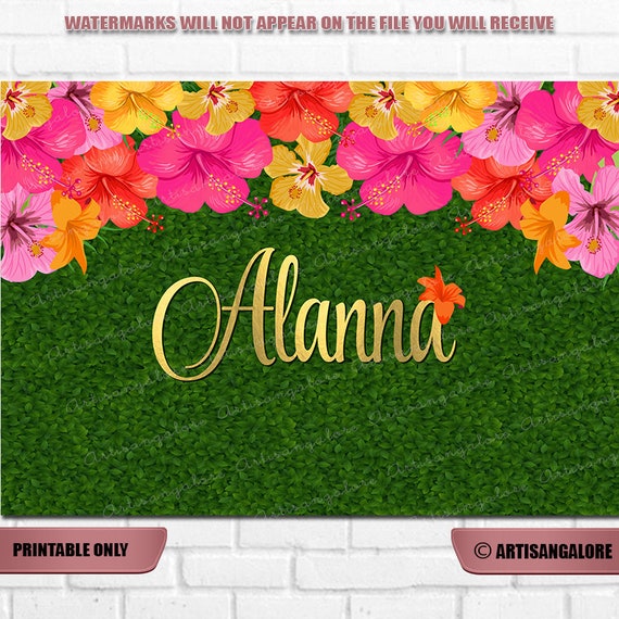 sale hawaiian luau party backdrop tropical party banner