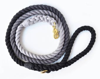 Black Ombré Rope Dog Leash