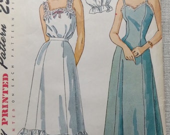 Princess Slip, Petticoat and Camisole in Size 14 All 9 Pieces Vintage 40s Simplicity Sewing Pattern 2643 Complete