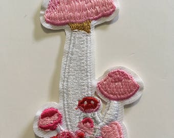 Pink Fungi - Iron on Appliqué Patch