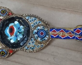 Vintage Micromosaic guitar brooch