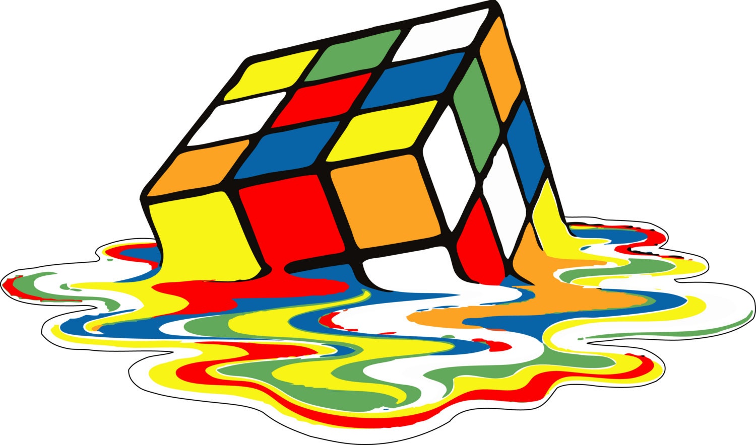 Melting Rubix Cube vinyl Sticker