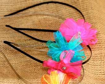 Flower Headband - Multiple Colors Available - Girl's Accessory - Metal Headband - Children's Headpieces