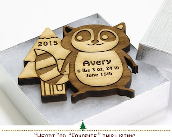 Personalized Ornament // Little Rascal Lemur Ornament Woodland Ornament // Custom Christmas Ornament Baby's First Christmas Ornament SKU#336