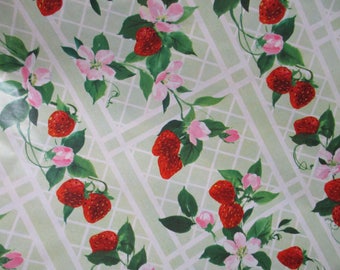 Vintage Gift Wrap-Wrapping Paper-Fresh Strawberries
