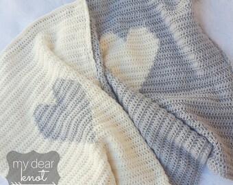 Heart Crochet Blanket Pattern/ Heart Pattern/ Heart Blanket Pattern