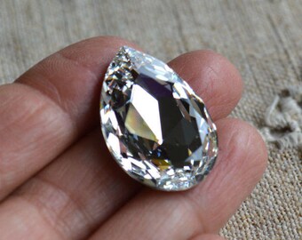 Swarovski Crystal Rhinestone 30x20mm Crystal Clear Faceted Pear Fancy Stone Model 4327