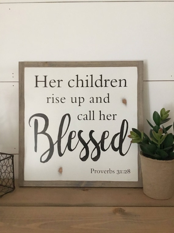 BLESSED MOM 1'X1' sign distressed shabby chic