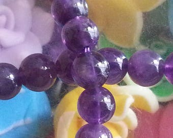 10 Amethyst beads in 6 mm in diameter, hole 1 mm