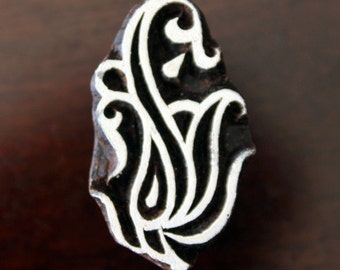 Textile Stamp, Pottery Stamp, Indian Wood Stamp, Tjaps, Blockprint Stamp- Floral/Paisley Motif