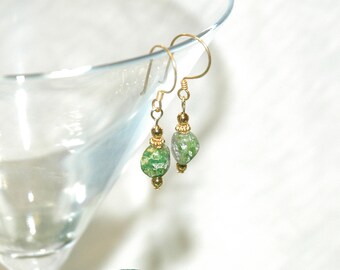 Green Turquoise & Vermeil Earrings