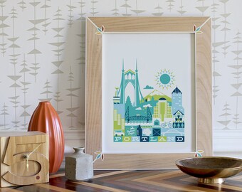 PORTLAND print -11 x 14 in. (color: Cool)